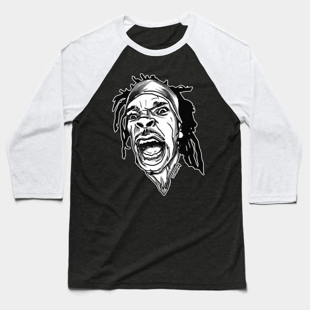 Old School Busta Dreadlocks Baseball T-Shirt by sketchnkustom